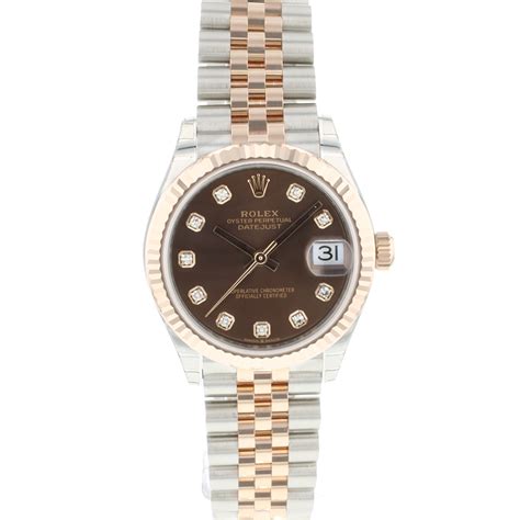 rolex datejust 31 midsize steel everose gold diamond price